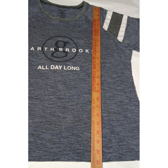 Garth Brooks All Day Long Large T Shirt Blue Gray Burnout Stripe Country Music - Picture 9 of 10